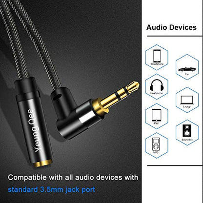 3.5mm Male to Female Extension Stereo Audio Cable 6 ft, Audio Extension Cable, AUX Headphone Extension Cable Stereo Jack Cord for Phones, Headphones, Speakers, Tablets, PCs and More（6ft/2M） - size: 6ft