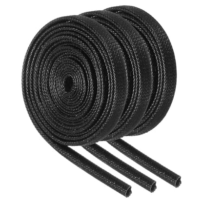 MECCANIXITY 3Pcs Wire Insulation Braid Fire Sleeve,3.28Ft-2mm ID Black, High Temp Silicone Coated Fiberglass Sleeving for Automotive Hose Lines Electrical Wiring - color: Black, size: 3.28Ft-2mm