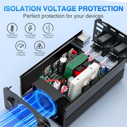 Nilight 300W Power Inverter with 5.4A Dual USB Ports and 2 AC Outlets - color: 300W USB*2 110V Outlet*2