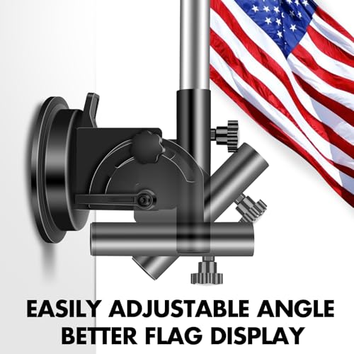 ESUDNT RV Suction Cup Flag Holder, RV Flag Pole Mount with Angle Adjustable, Heavy-Duty Suction Cup for RV, Car, Truck, Camper, Trailer (2 Pack) - size: 2 Pack