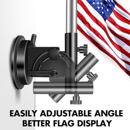 ESUDNT RV Suction Cup Flag Holder, RV Flag Pole Mount with Angle Adjustable, Heavy-Duty Suction Cup for RV, Car, Truck, Camper, Trailer (2 Pack) - size: 2 Pack