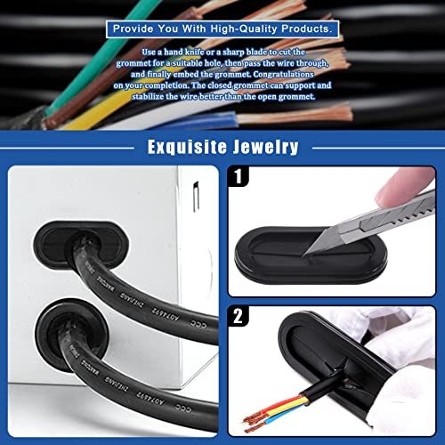 Glarks 10Pcs 13/16" x 1-13/16" - 20 x 45mm Oval Closed Rubber Grommet, Drill Hole Double-Sided Firewall Hole Plug Wire Protection Electrical Wire Gasket for Wire, Plug, Automotive, Plumbing - size: 13/16" x 1-13/16"