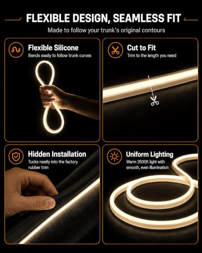Trunk LED Light Strip for Toyota RAV4 2013-2021, Warm White Cargo Light - color: 2013-2021 RAV4（Warm White）