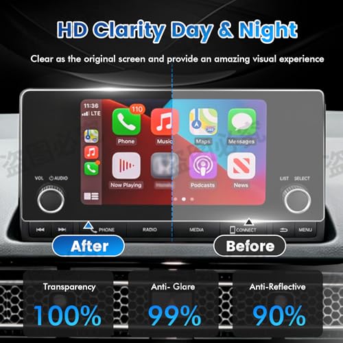 1PC Screen Protector Compatible with Honda Civic Sport LX EX 2022-2025 and CR-V 2023-2025 7-Inch Touchscreen, 11th Gen. Civic Accessories, 9H Anti-Glare Car Radio Tempered Glass Screen Cover - color: Honda Civic/CR-V 2023-2025 2026 CRV 7-Inch