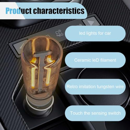 USB LED Car Interior Atmosphere Light, Plug-in USB Automotive Ambient Lighting Retro Car Lamps, Mini LED Car Interface Charging Night Light for Hallway Car Bedroom (Warm Light) - color: Warm light
