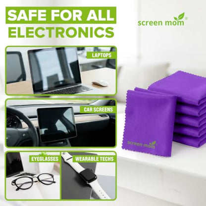 Screen Cleaner 6-Pack Microfiber Cloths for TV, Car, Laptop & Computer