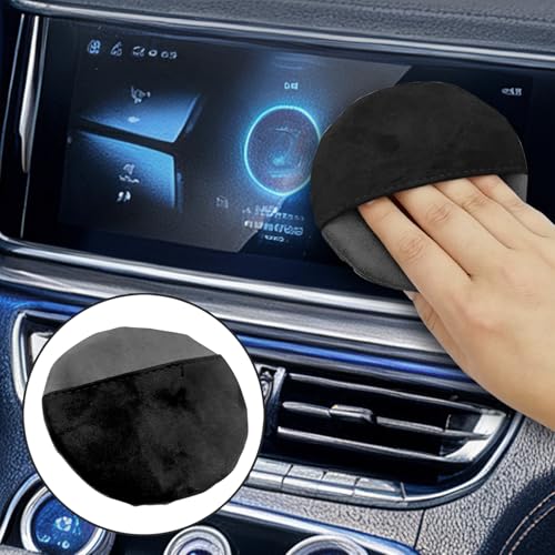 Car Screen Cleaner, Touch Screen Cleaner Cloth for Car, Microfiber Cleaning Pad Car Cleaning Wipes, Car Interior Cleaning Cloth Fit for Car Dashboard/Display/Electronic Devices (Round) - style: Round