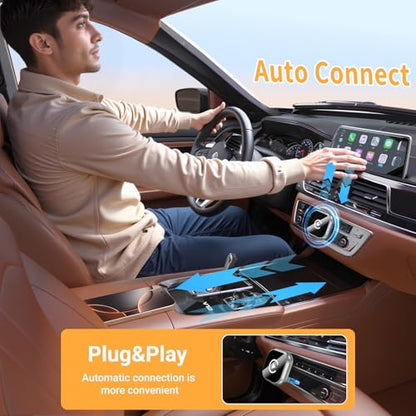 2-in-1 Wireless CarPlay & Android Auto Adapter, Silver