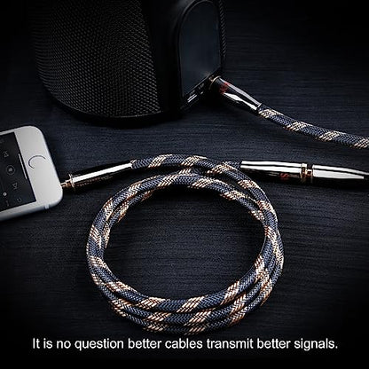 SKW Durable AUX Extension Cord, Pure Audio Transmission, 3.5mm Aux Jack Audio Extension Cable, Double Shielded Braided Male to Female Aux Adapter 4.9ft/1.5m - size: 4.9ft (1.5m)