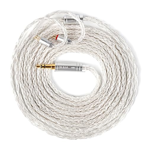 keephifi 5ft 2 Pin IEM Cable, KBEAR ST16-Max 1.5m in Ear Monitor Cable Earbud Wire, 16-Strand SPC HiFi Headphone Cable for Truthear x Crinacle Zero?Moondrop Blessing 3, Kiwi Orchestra Lite etc - color: Silver, style: 3.5 2PIN