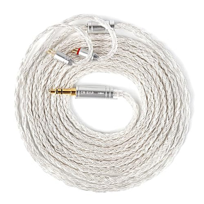 keephifi 5ft 2 Pin IEM Cable, KBEAR ST16-Max 1.5m in Ear Monitor Cable Earbud Wire, 16-Strand SPC HiFi Headphone Cable for Truthear x Crinacle Zero?Moondrop Blessing 3, Kiwi Orchestra Lite etc - color: Silver, style: 3.5 2PIN