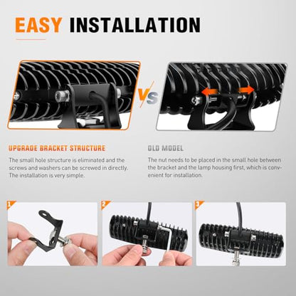 Nilight 2 PCS 6 Inch 60 W Yellow LED Light Pods Spot Flood Combo Beam - color: 60W Led Pods 2Pcs Yellow