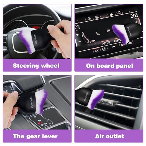 Car Detailing Brush for Interior Dusting and Air Vents,Purple - color: Purple