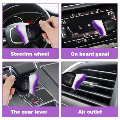 Car Detailing Brush for Interior Dusting and Air Vents,Purple - color: Purple