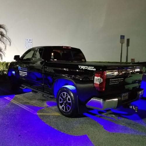 2 Pods LED Rock Lights, Ampper Waterproof LED Neon Underglow Light for Car Truck ATV UTV SUV Offroad Boat Underbody Glow Trail Rig Lamp (Blue) - color: Blue, size: 2 Pods