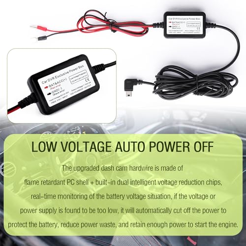 9.68Ft Micro USB Dash Cam Hardwire Kit - 12V-30V to 5V 2.5A Car Dash Camera Charger Power Supply+4PCS 16AMG Car Fuse Tap&4PCS 5A Blade Fuse for Most Car Dash Camera (Micro USB) - color: Micro USB