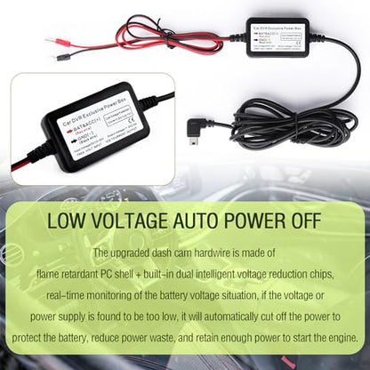 9.68Ft Micro USB Dash Cam Hardwire Kit - 12V-30V to 5V 2.5A Car Dash Camera Charger Power Supply+4PCS 16AMG Car Fuse Tap&4PCS 5A Blade Fuse for Most Car Dash Camera (Micro USB) - color: Micro USB