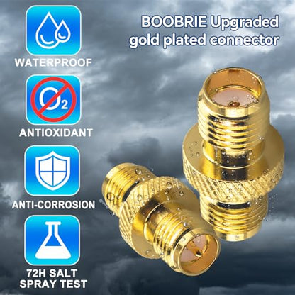 2-Pack Upgraded SMA Female to RP-SMA Female Adapter DC-18GHz VSWR ≤1.15 RF Coaxial Gold-Plated Adadper for FPV Drone Signal Booster Wireless LAN Device Gold-Plated - size: SMA Female to RP-SMA Female