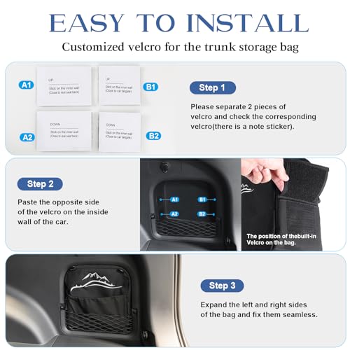Trunk Organizer Multifunction Backpack, Upgrade Design Trunk Cubby Storage bag, Cargo Side Pocket Backseat Organizer For Toyota RAV4 accessories 2019-2025, Shopping, Camping Black, 1 pc