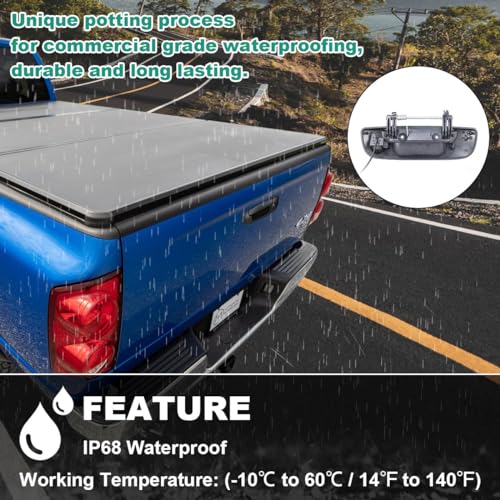 Tailgate Handle Reverse Backup Camera Replacement for Dodge Ram 2002-2008 Ram 1500, 2500, 3500, GreenYi AHD 720P Pickup Rear View Parking Camera with Trajectory Guideline