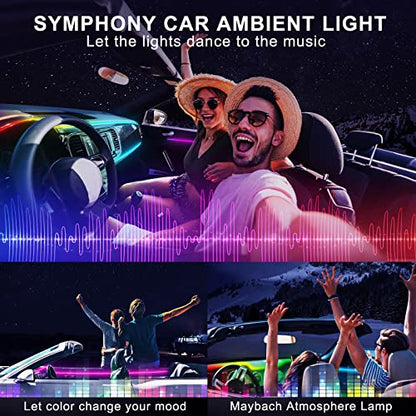 Acrylic Interior Car LED Strip Light with Wireless APP, RGB 18 in 1 with 175 inches 593 LEDs Fiber Optic Ambient Lighting Kits, 16 Million Colors Sound Active Function Car Neon Lights - size: RGB Kit - 18 in 1