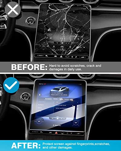 [Upgrade] 2 Pack 11.9-Inch Screen Protector for 2022~ 2025 2026 Mercedes Benz C300 C Class C250 /2023 ~ 2026 GLC300 [No Glare & Fingerprint] Touchscreen 9H Tempered Glass Navigation Radio Screen Protector Benz C300 Accessories - size: 2022-2025 Mercedes B