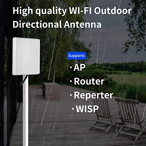 Outdoor 15dBi Dual Band WiFi 2.4GHz 5GHz 5.8GHz Long-Range Directional Panel Antenna with 10Ft Cable for WiFi Router Wireless Network Card Security IP Camera Video Surveillance Monitor, Eifagur - style: Panel Antenna