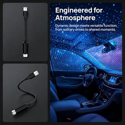 USB Star Projector Night Light, Adjustable Car Roof Star Light - color: purple