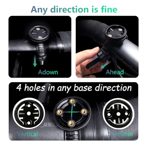 Adjustable Out Front Bike Mount, Compatible with Garmin Edge, iGPSPORT, XOSS, CooSpo Magene, CYCPLUS GPS, Suitable for Round Tube/Flat Handlebars, Road Bikes/Folding Bikes, MTB - style: S6-Adjustable