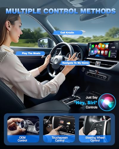 Wireless CarPlay Adapter for iPhone, 2025 Upgrade Wired Carplay to Wireless, Low Latency, Long-Term Stability, Plug & Play, Mini Apple CarPlay Dongle, USB A/C, Works with 1000+ Car Models, Black