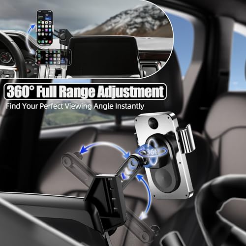 Car Phone Mount for 2021-2024 Chevrolet‌ Suburban/Tahoe & GMC Yukon/Yukon XL, Smart Auto-Clamping on 10.2" Touchscreen, 15W Wireless Fast Charging, Premium Aluminum Holder, Without Blocking Airflow - size: for Chevrolet Suburban | 2021-2024