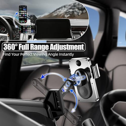 Car Phone Mount for 2021-2024 Chevrolet‌ Suburban/Tahoe & GMC Yukon/Yukon XL, Smart Auto-Clamping on 10.2" Touchscreen, 15W Wireless Fast Charging, Premium Aluminum Holder, Without Blocking Airflow - size: for Chevrolet Suburban | 2021-2024