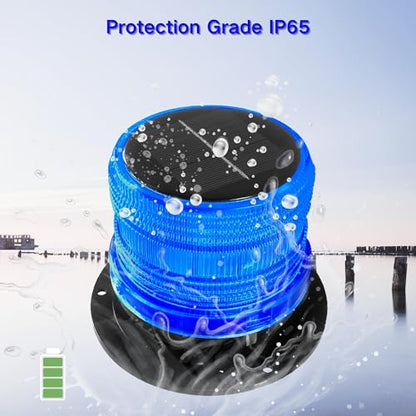 Cloud Fire Solar Magnetic Warning Light, LED Strobe Beacon, Blue - color: Blue