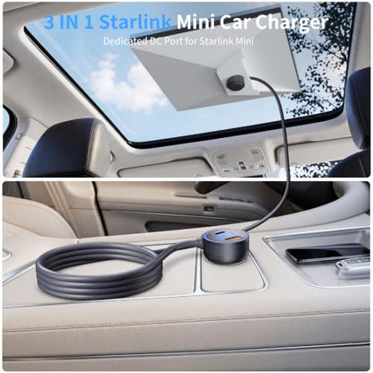 Starlink Mini Car Adapter with 10FT DC Power Cable, Durable 16AWG
