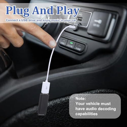2-Pack AUX to USB Adapter, 3.5mm Male Audio Jack to USB 2.0 Female Converter Cable Only for Car AUX-in with MP3 Decoder