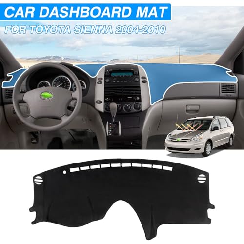 Cartist Dash Cover for Toyota Sienna 2004 2005 2006 2007 2008 2009 2010 Dashboard Cover Mat Non-Slip Pad Carpet Sunshield Protector - size: 04-10 Sienna(Black)
