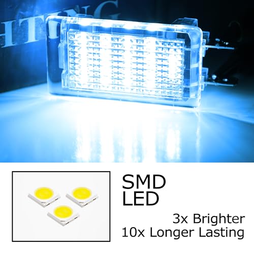iJDMTOY Super Bright 2W High Power Aqua Ice Blue Full LED Luggage, Glove Box, Cargo Area Light Assembly Compatible With BMW E30 E36 3 Series, E34 5 Series MINI R50 R52 R53, etc - style: Aqua Ice Blue
