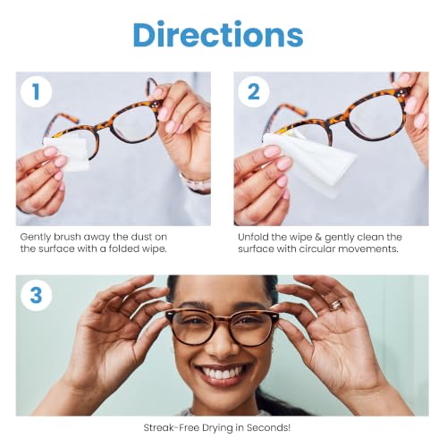 Care Touch Lens Wipes for Eyeglasses- 400 Count Individually Wrapped Pre- Moistened Wipes, 5 x 6 Inch- Camera Lens, Sunglasses and Glasses Cleaner,- Gentle and Portable for Cleaning of Optical Devices - size: 400 Count (Pack of 1)