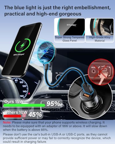 SKYLOTEC Magnetic Charger Cell Phone Holder for Mazda CX5 2026 Phone Mount - color: Magnetic Wireless Charger, size: 2026 Mazda CX5 | 12.9-Inch