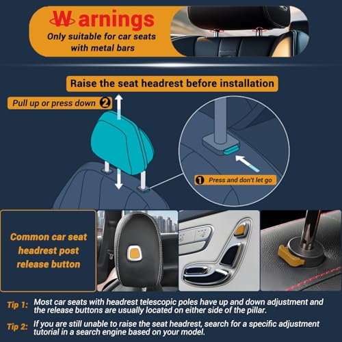 Car Back Seat Tray Table - Stable Foldable Auto Backseat Food Trays Desk for Rear Passenger Road Trip Eating & Work, Multifunctional Adjustable Travel Tray with Phone Drink Holder for Laptop iPad