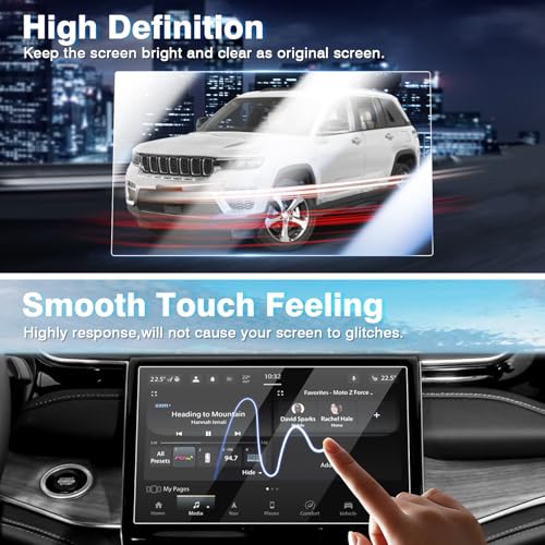 Karltys[Upgrade 2 Pack Screen Protector for 2025-2022 Jeep Grand Cherokee L/4xe 10.1-Inch [No Glare & Fingerprint] Screen Tempered Glass 2025-2022 Jeep Grand Cherokee Accessories(Not for 8.4 Inch) - size: 10.1"Jeep Grand Cherokee L/4xe 2025-2022