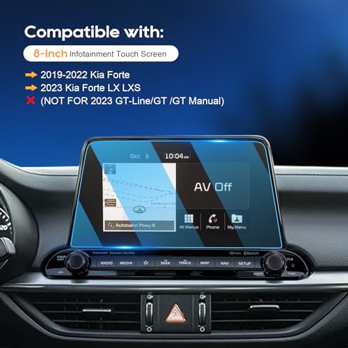 LFOTPP Fit for 2019 2020 2021 Forte 8-Inch Car Navigation Screen Protector, Tempered Glass 9H Hardness Audio Infotainment Display Center Touch Protective Film Scratch-Resistant