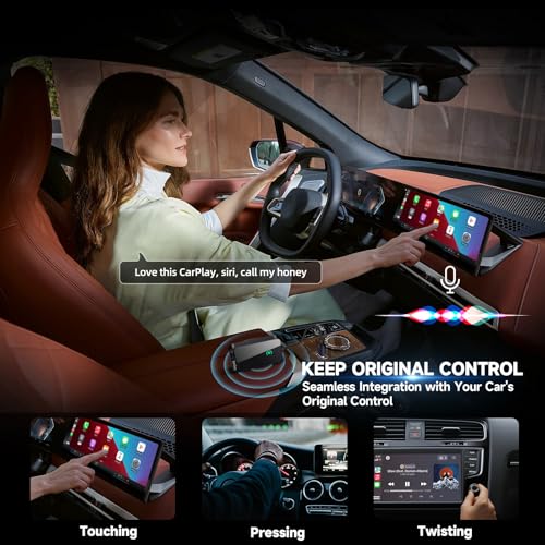 Jemluse Wireless CarPlay Adapter for Apple iPhone - Multi-User Seamless Connection for Convert Wired to Wireless Car Play Adapter - No Latency from iOS 10+ to Screen w/USB C (All Black) - color: All Black