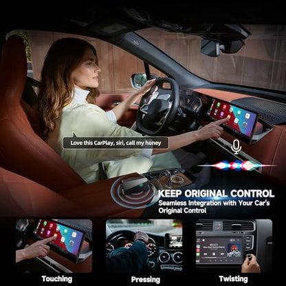 Jemluse Wireless CarPlay Adapter for Apple iPhone - Multi-User Seamless Connection for Convert Wired to Wireless Car Play Adapter - No Latency from iOS 10+ to Screen w/USB C (All Black) - color: All Black