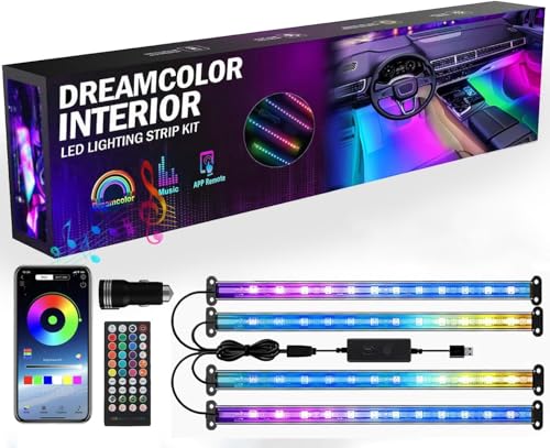 Car LED Lights Interior,RGB Interior Car Lights with App Control&Music Sync - color: RGBIC-48SMD