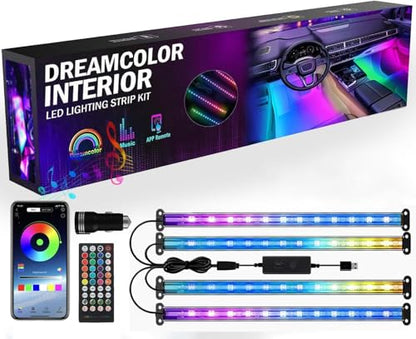 Car LED Lights Interior,RGB Interior Car Lights with App Control&Music Sync - color: RGBIC-48SMD