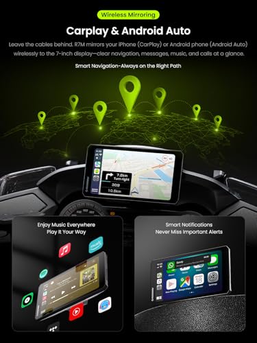 R7M 7" Wireless Motorcycle CarPlay & Android Auto for BMW Motorcycles - Native Wonder Wheel & Action Camera Control (GoPro/Insta360)| TPMS/RPM| OTA Updates|1200-Nit IP69K GPS | Nav Prep 5/6 - size: R7M Motorcycle Carplay for BMW