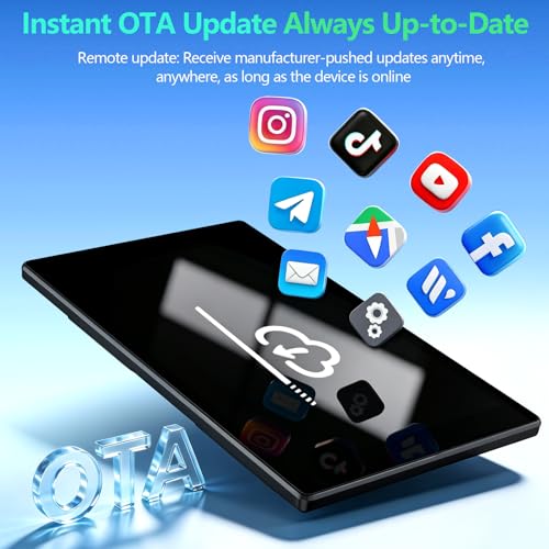 Wireless CarPlay Screen for Car, 9 Inch Portable Touchscreen for Apple CarPlay & Android Auto, Plug & Play, OTA Updates, Backup Camera & Screen Mirroring, Voice Control, GPS, Bluetooth 5.0, FM/AUX