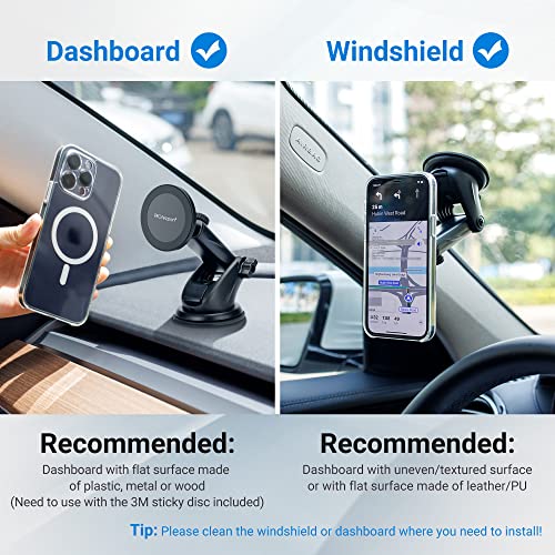 PROfezzion Car Windshield Magnetic Phone Mount Holder for MagSafe iPhones - style: Car Dash, Windshield or Vent
