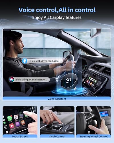 Wireless CarPlay Adapter for iPhone,Mini USB Design,2026 Upgrade with Built-in Wired for Apple CarPlay Plug and Play Fast Stable Connection Car Play for iPhone & Android (ZS01)